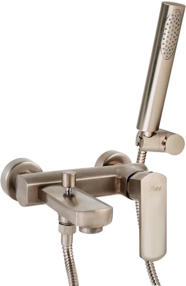 Смеситель для ванны, лейка, шланг, кронштейн в компл., (цв.никель), Ovo XXZZ