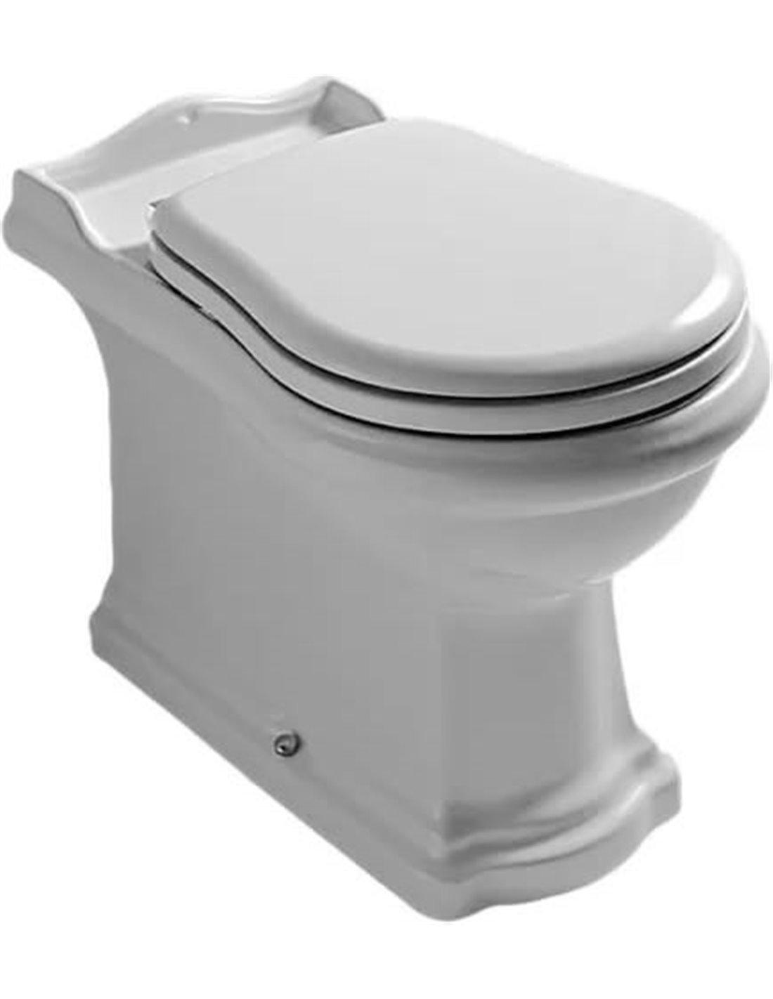 Унитаз напольный 39х61хh43(47)см, пристенный, для монтажа со скрытым в стене бачком, выпуск в стену,(без сиденья и крепл к полу арт.7603 хх), Retro ZZ