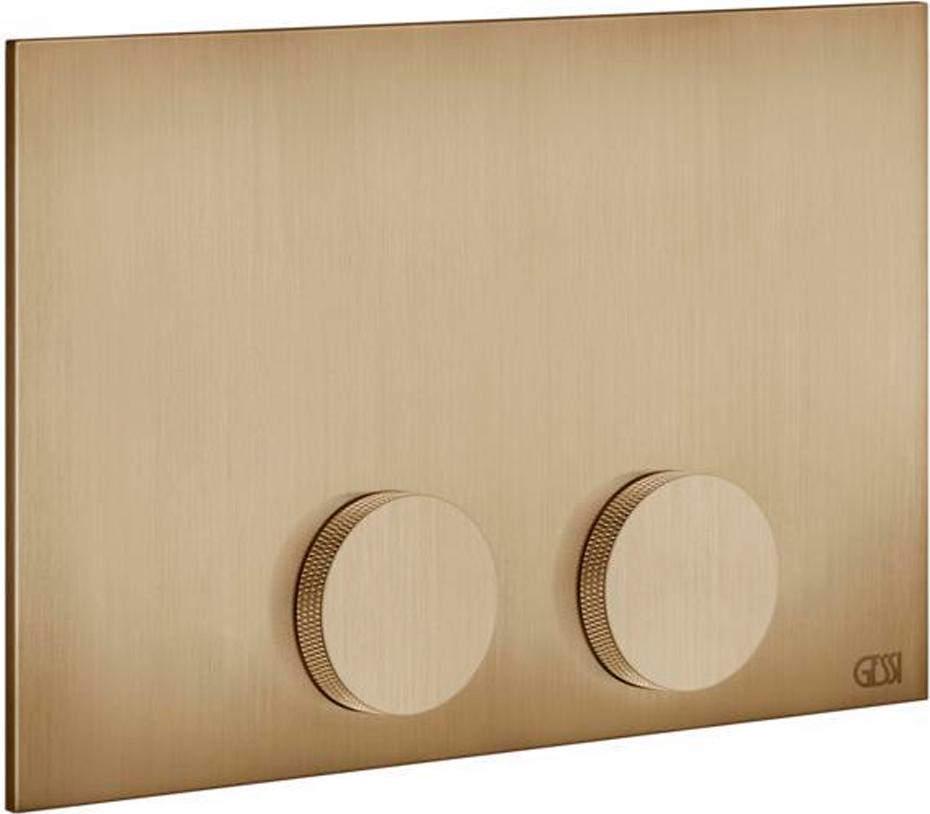 Клавиша двойного смыва с логотипом Gessi, для инсталляционной рамы TeceProfil, TeceBox, (цв.Warm Bronze Brushed PVD), Gessi Anello Total Look ZZ
