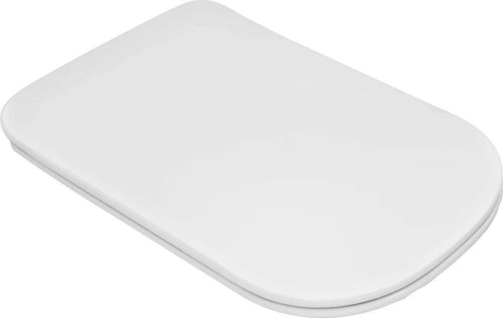 Сиденье для унитаза, с микролифтом, Slim, (пластик цв.белый, петли цв.хром), Tribeca ZZ