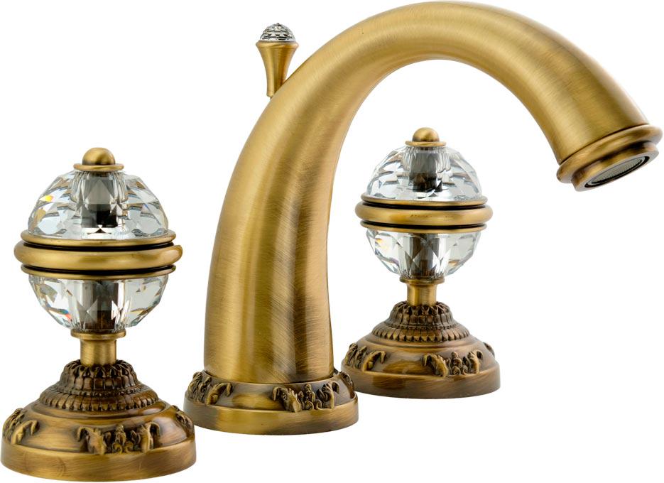 Смеситель для раковины на 3 отверстия, с д/к, (цв.бронза), Korona ZZ