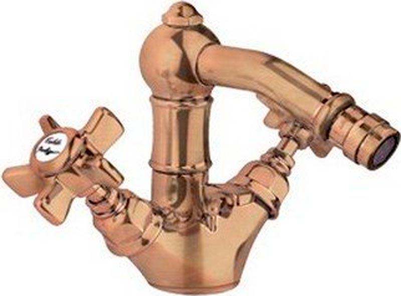 Смеситель для биде на 1 отв. с д/к, (цв.бронза, ручки Half Dome), Nicolazzi ZZ