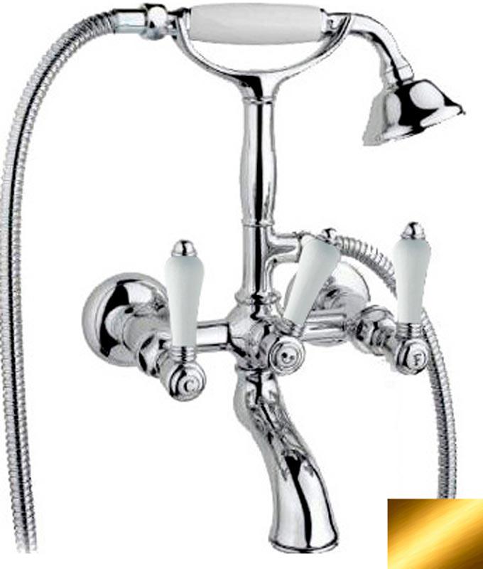 Смеситель для ванны с душевым гарнитуром, (цв.бронза, ручки Half Dome), Nicolazzi ZZ