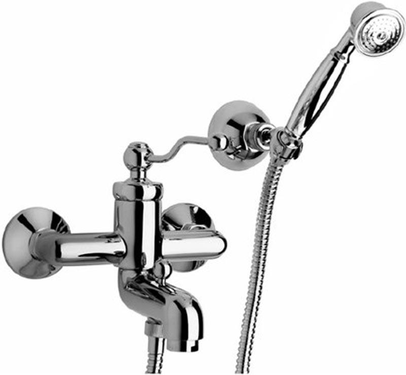 Смеситель для ванны, лейка, шланг, кронштейн в компл., (цв.хром), Duomo ZZ