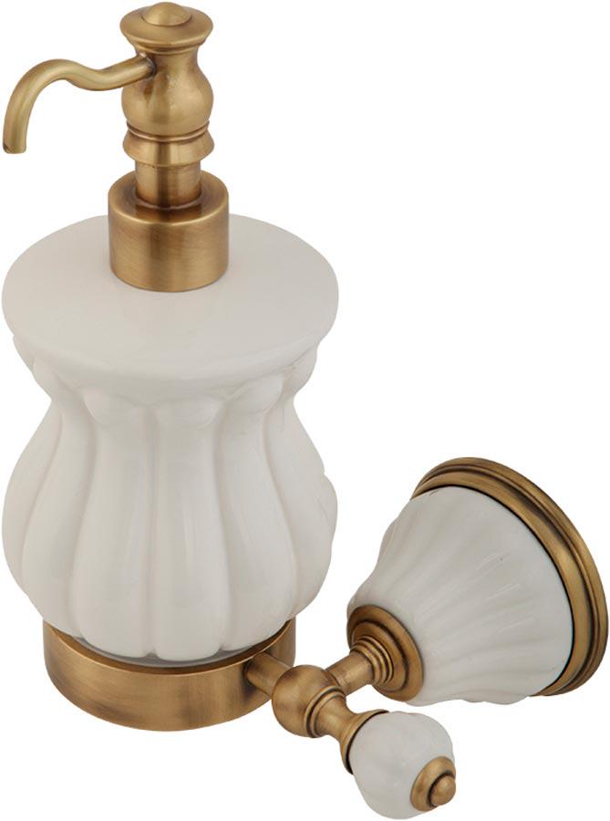 Дозатор настенный, (керамика, держатель цв.бронза), Olivia ZZ