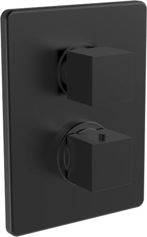 Смеситель-термостат для душа, встраиваемый в стену, с переключателем, (цв.черный браш. PVD), Dax ZZ