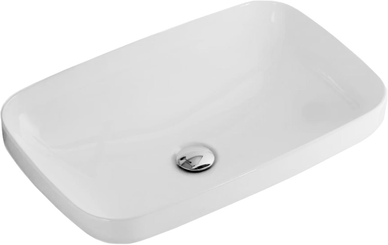 Раковина накладная 60х38хh15см, без отв.д/смесит., без перелива, (цв.белый), Tribeca ZZ