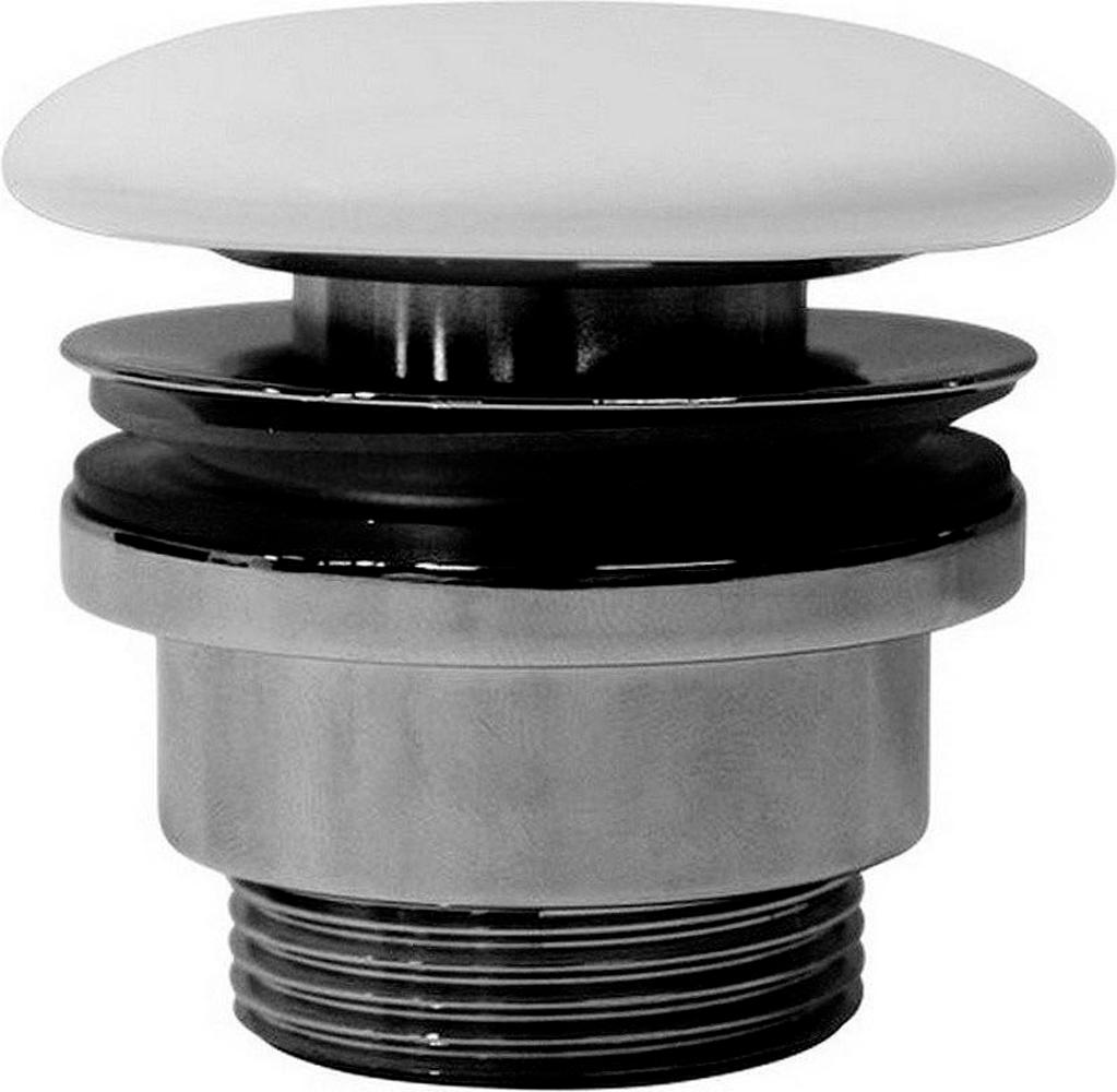 Донный клапан для сливного отверстия раковин без перелива, G 1 1/4, (крышка керамика цв.белый матовый), GSI ZZ