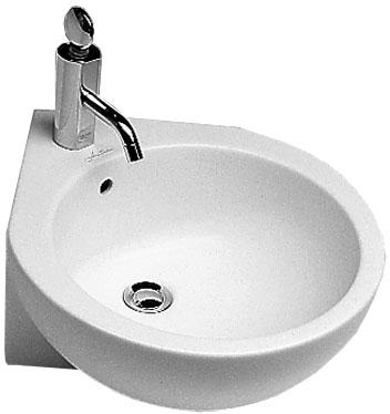 Раковина 460х460мм, с 1 отв. для смесителя, угловая «Левая» (отверстия для крепл. к  стене слева), (крепл. в компл.) You&Me ZZ