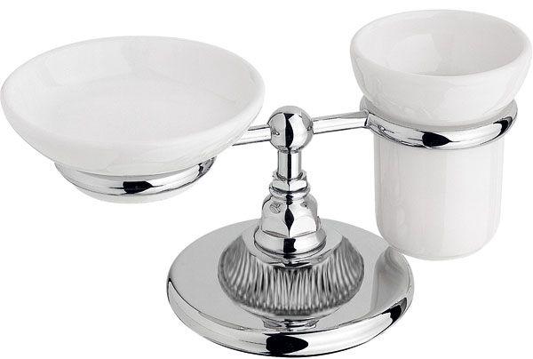Держатель мыльницы и стакана, настольный, БЕЗ мыльницы и стакана, (цв.хром), Impero ZZ