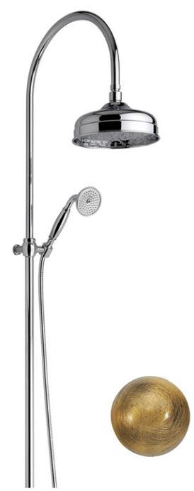 Душ.стойка с верхним душем d 30см, д/установки на смес.д/душа/ванны,(ручной душ,шланг,кронштейн,переключатель в компл)(цв. бронза),Nicolazzi ZZ