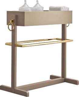 Полотенцедержатель напольный с контейнером 65х34хh65см, (цв. Beige Lucido / золото), Oasis ZZ