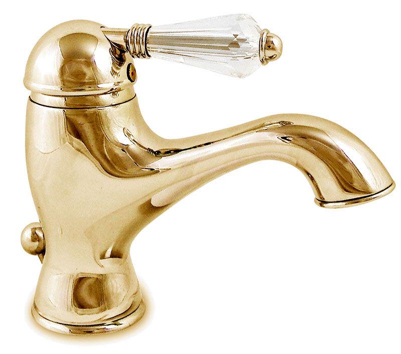 Смеситель для раковины, с д/к, (цв.золото 24k, ручка Cristallo), Nicolazzi ZZ