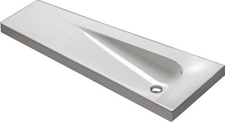 Раковина 130х50х33,5см, без отв. д/смес., чаша справа (без креплен.YR47), Grandangolo ZZ