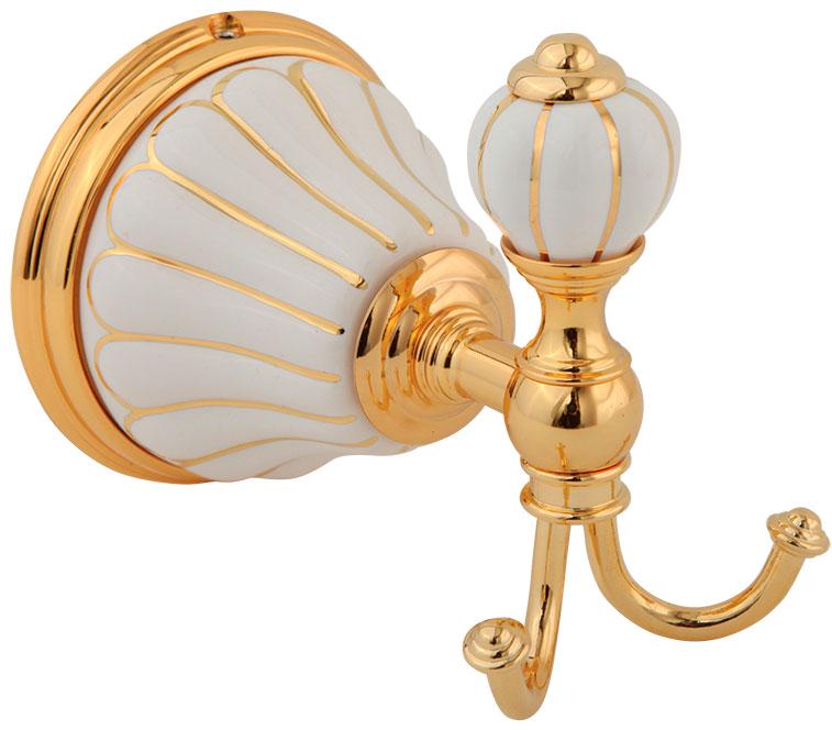 Крючок двойной, (цв.золото / керамика), Olivia ZZ