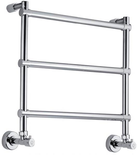 Полотенцесушитель 500/530хh544x125мм, 3 перекладины, подвод воды int.470мм, (цв. English Cold), краны, крепёж в компл., (ГВС, 6 bar) Margaroli 442 ZZ