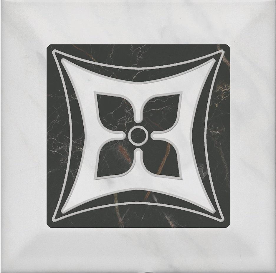 Декор Келуш 2 грань черно-белый XX|9,8х9,8