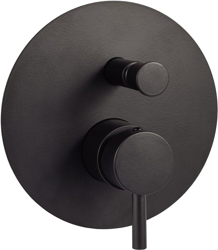 Смеситель для душа, встраиваемый в стену, с переключателем, (цв.черный матовый), Light ZZ