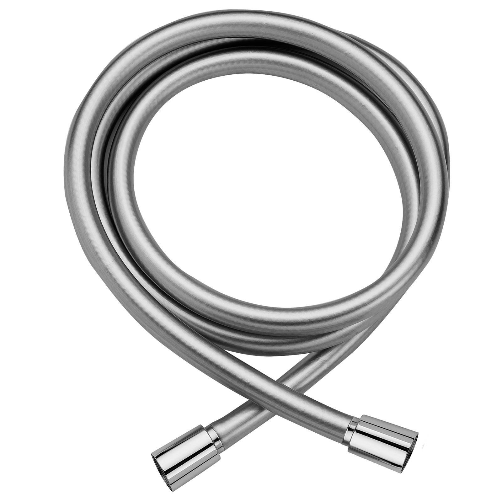 Шланг для душа, пластиковый с гладкой поверхностью, с защитой от перекручивания, 1,5м, 1/2 x 1/2, конусный наконечник, (цв.хром), Paffoni ZZ