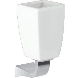 Стакан настенный (цв. хром / белая керамика) Mimi ZZ