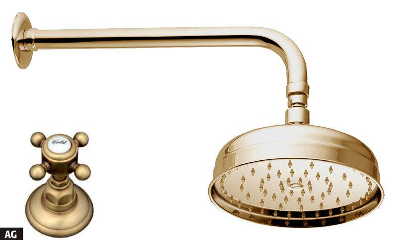 Верхний душ d=30см без держателя (цв. античное золото), Nicolazzi ZZ