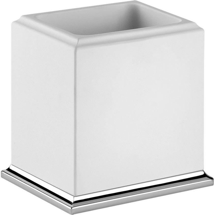 Стакан настольный  (цв. хром / белая керамика), Eleganza  ZZ