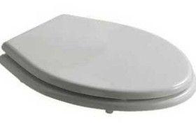 Сиденье для унитаза, с микролифтом, (цв. белый, петли цв. бронза), Ethos KL