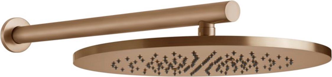 Душ верхний, стационарный, круглый, 350мм, со стеновым кронштейном, G 1/2, антикальц., (цв.Warm Bronze Br. PVD), Gessi ZZ