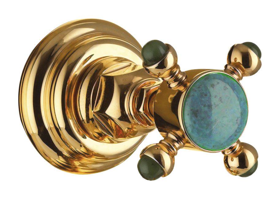 Наружная часть запорного вентиля, 3/4, (БЕЗ встраиваемой части арт.4911), (цв.гальван.золото), Rubino Tagliato Cut Rubin, Le Pietre ZZ