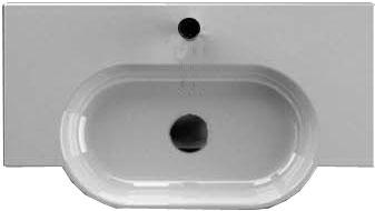 Раковина 81х45см, 1 отв. д/смес., с переливом, без креплений, Area ZZ