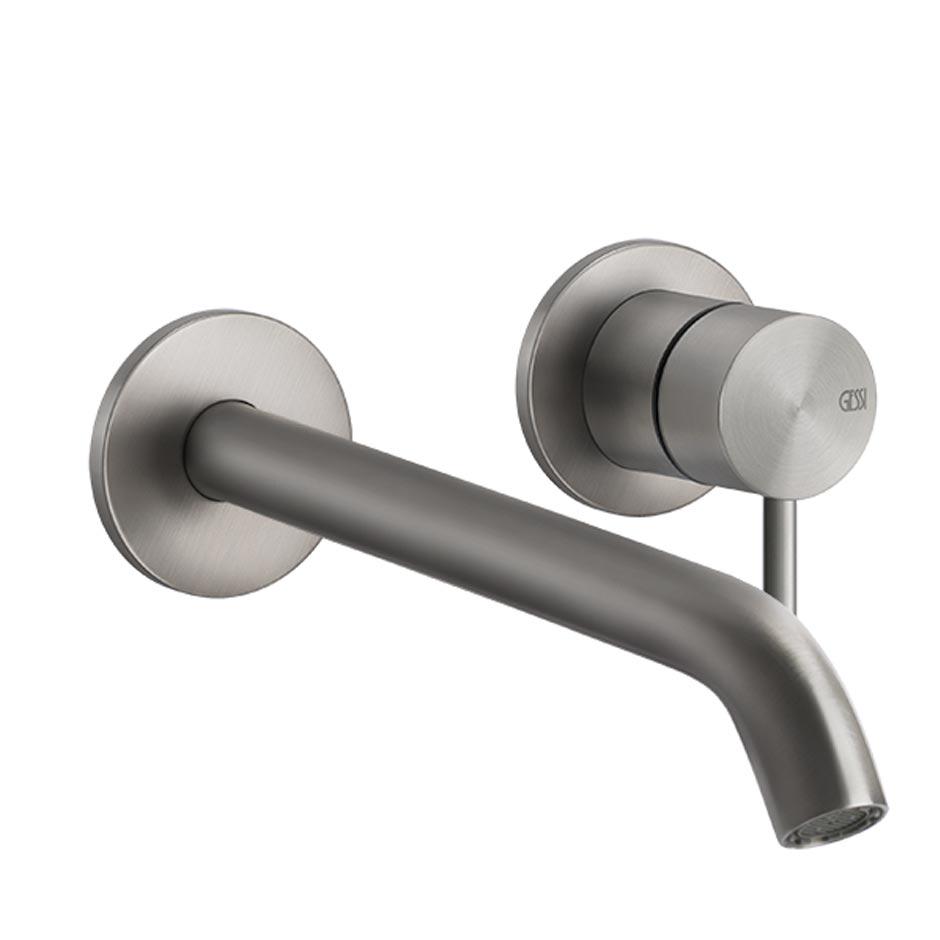 Смеситель для раковины, встраив. в стену, излив 170-200мм, внешние части, без встр.арт.54198 239, (цв. Steel Brushed), Flessa ZZ