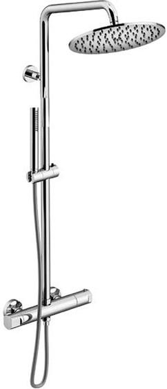Смеситель-термостат для душа, со стационарным верхним душем d25см., шланг, лейка, кронштейн в компл., (цв. хром), Circle Two ZZ