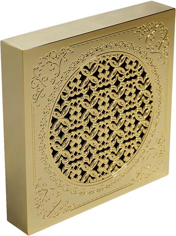 Вентилятор вытяжной, д/ванной комнаты D100mm, с декоративной решеткой 160x160mm. (цв.золото), VENTILATORO ZZ