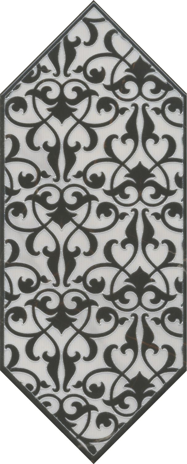 Декор Келуш 2 черно-белый XX|14х34