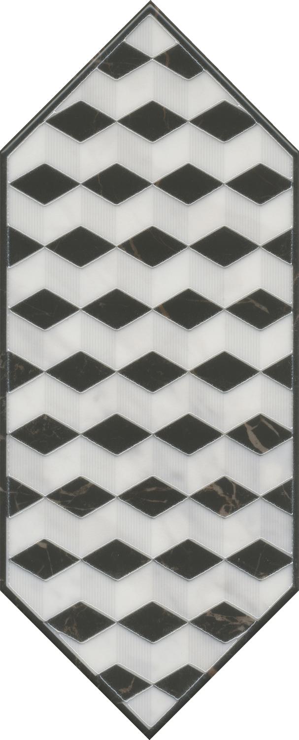 Декор Келуш 4 черно-белый XX|14х34