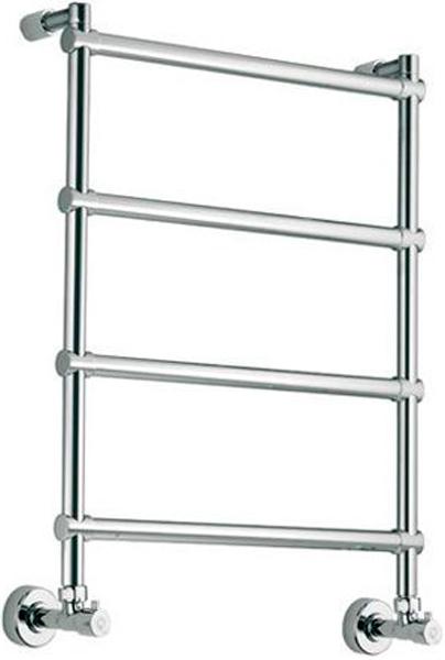 Полотенцесушитель 500(530)хh720х125мм, 4 перекладины. подвод воды int.470мм, (цв.хром), краны, крепёж в компл., (ГВС, 6 bar) Margaroli 442