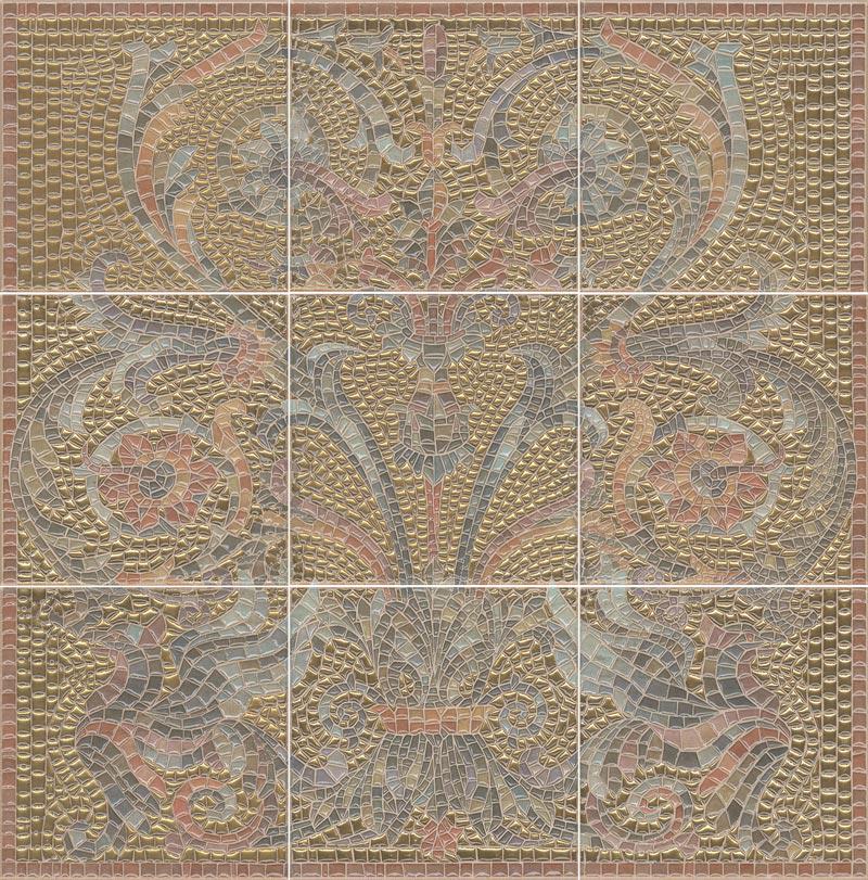 Панно Виченца золото (из 9 частей15х15) XX|45x45
