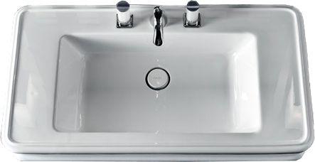 Раковина 66х47хh13см, накладная на столешницу, с 3 отв. д/смесит., пробка слива Click-clack в компл., (минеральное литьё цв. белый), Lutetia ZZ