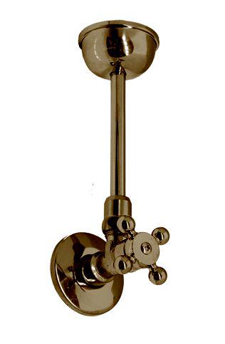 Кран подвода воды к бачку унитаза, (трубки, переходники, розетка в комплекте), (цв. бронза), Gaia ZZ