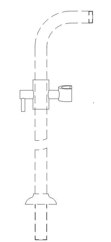Держатель для ручного душа, устанавливаемый на трубу из пола, (цв.хром), Nicolazzi ZZ