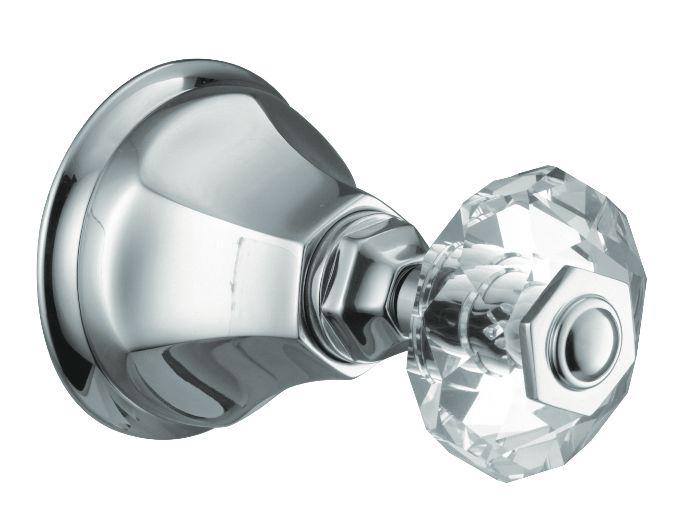 Наружная часть запорного вентиля, 3/4, (БЕЗ встраиваемой части арт.4911), (цв.хром), Crystal handle, Nicolazzi ZZ