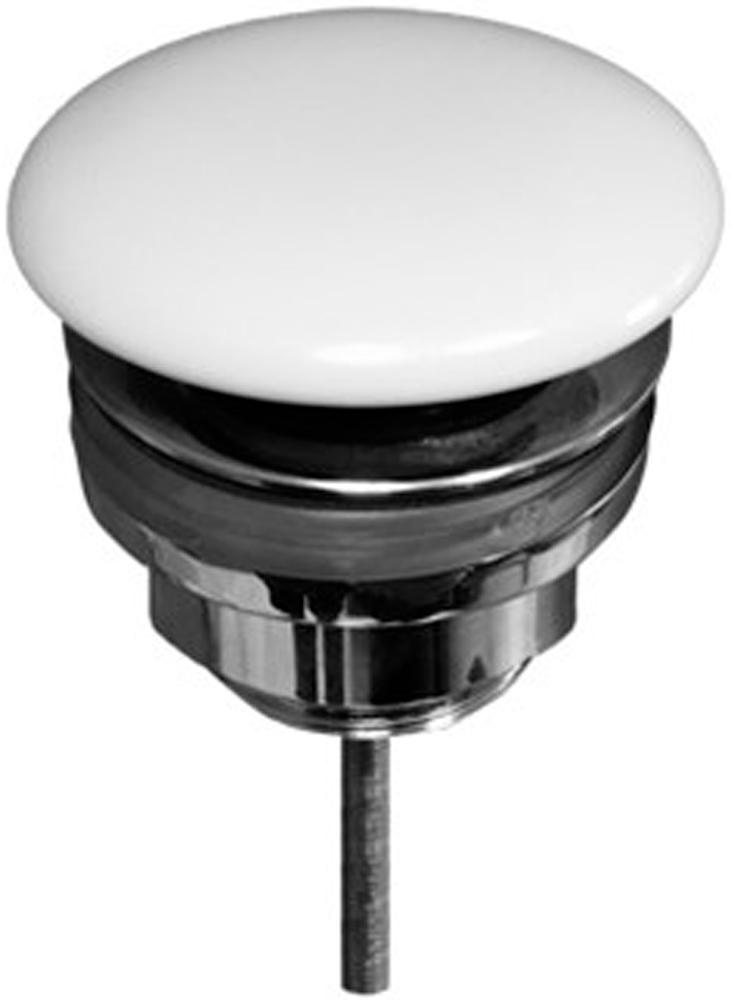 Пробка для сливного отверстия раковин, универсальная, нажимная Up & down, G 1 1/4, h20-70мм, (крышка керамика цв.белый глянец), Kerasan ZZ