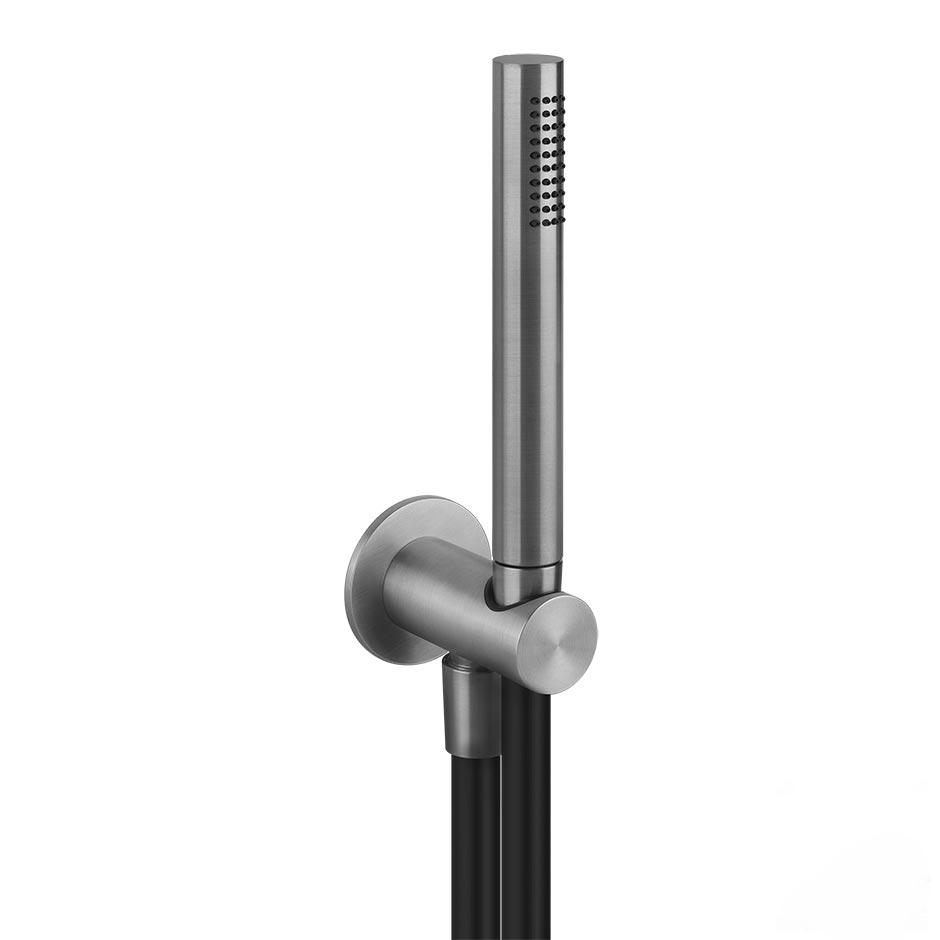 Душевой комплект: лейка, шланг 150см, кронштейн совмещ.с подводом воды, (цв. Steel Brushed), Gessi 316 ZZ