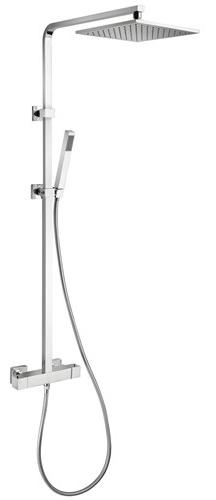 Смеситель-термостат для душа, со стационарным верхн.душем d20см., душевая лейка, шланг в компл., (цв.хром), Dax ZZ