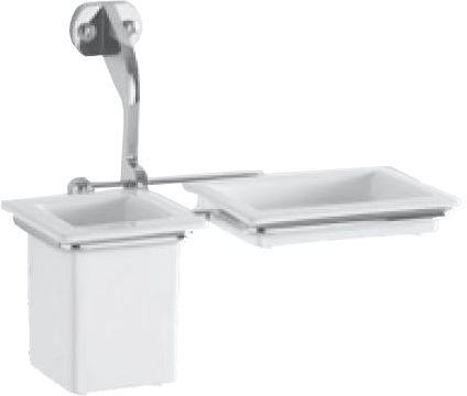 Стакан и мыльница на настенном держателе, (цв.хром), Waldorf ZZ