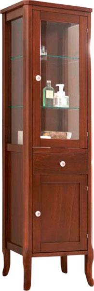 Шкаф-пенал 465х340хh1605мм, две дверцы (петли слева), один выдвиж. ящик, три керамич.ручки, две стекл полки в компл., (цв.орех), Retro ZZ