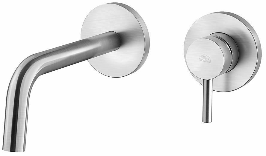 Смеситель для раковины, настенный, излив 245мм, встраиваемая часть в компл., без д/к, (цв.Steel looking), Light ZZ