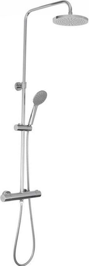 Смеситель-термостат для душа, со стационарным верхним душем d200мм., душевая лейка, шланг в компл., (цв.хром), Birillo ZZ