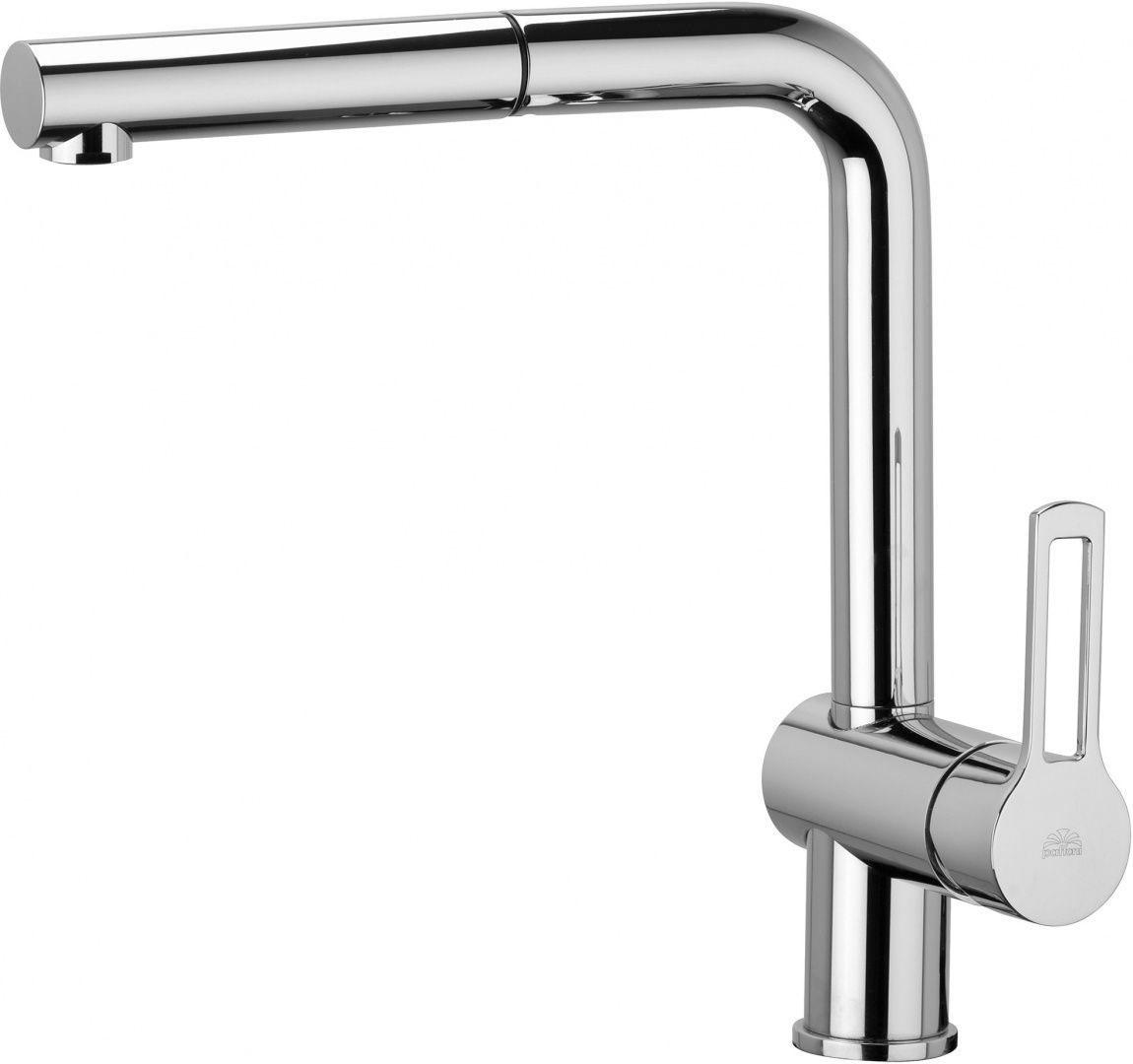 Смеситель для кухонной мойки, с выдвижным душем, 1 тип струи, (цв.хром), Ringo ZZ