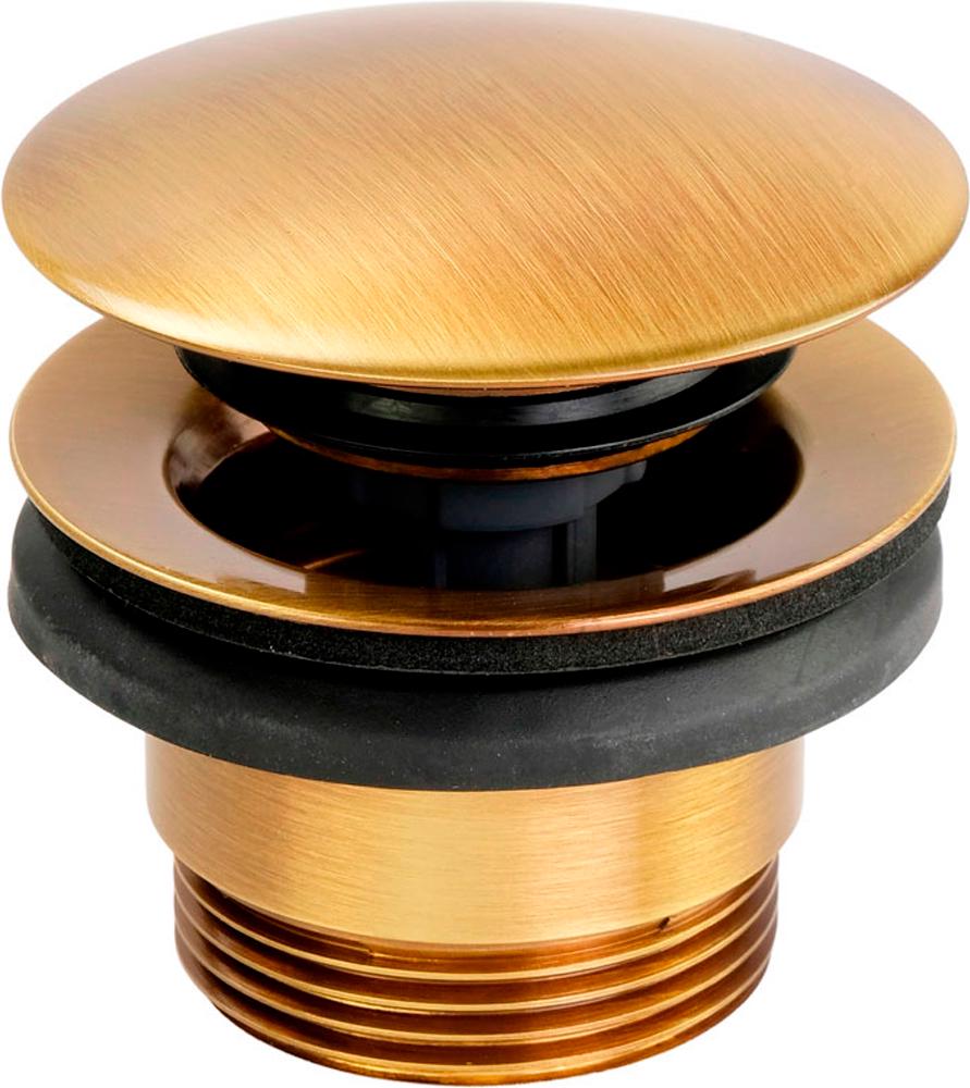 Донный клапан для сливного отверстия раковин с переливом и без перелива, нажимной Clic-Clac, (цв.бронза), Migliore ZZ